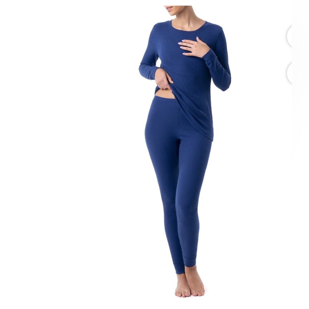 Fruit of the Loom dark blue eversoft Long Underwear Waffle Thermal top size XL - Picture 5 of 10